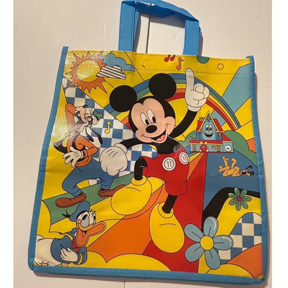 Disney Mickey Mouse Clubhouse Reusable Tote Bag Donald Goofy Pluto Multicolor